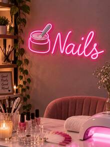 1PC Personalized Nail Art Neon Sign, Custom Text LED Wall Light With Gel Polish Jar Design, Pink Manicure Studio Decor For Beauty Bar, Nail Boutique, Spa Station, Salon Counter, Vanity Wall & Gift - Multi-color 4 - View 5