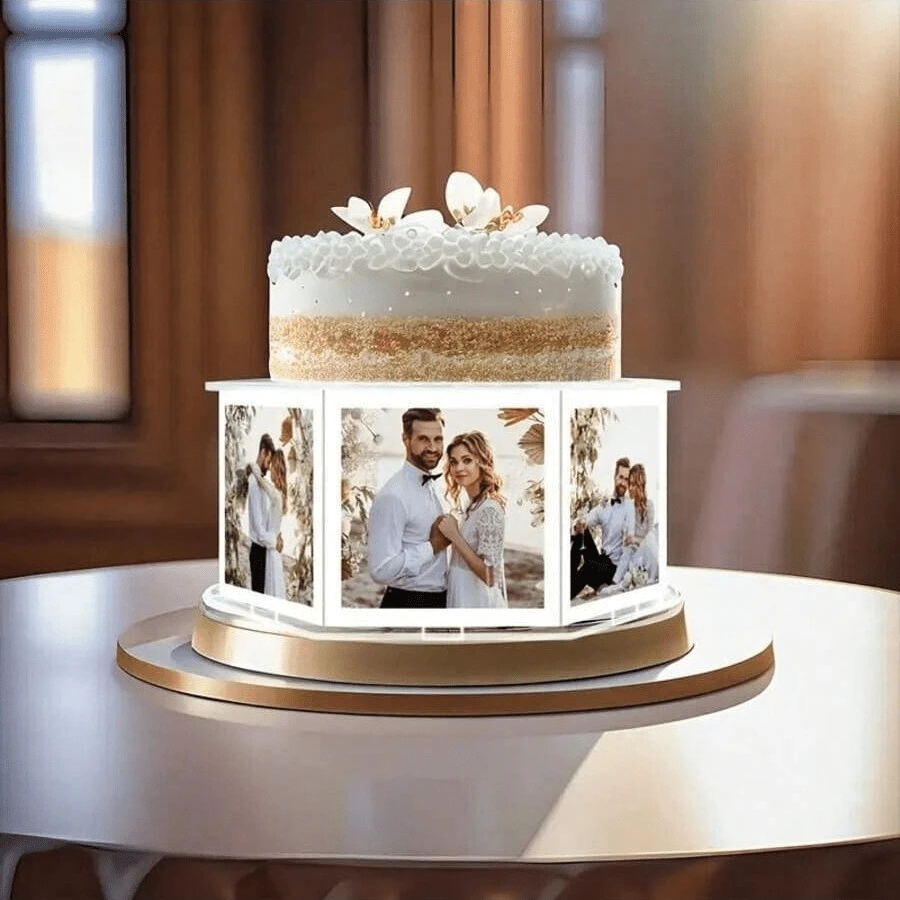 Creative Acrylic Hexagon DIY Photo Frame Cake Stand Wedding Birthday Party Cake Tier Separator Cake Tray - Multicolor - View 1