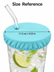 1/4/8 Pcs Reusable Drink Cup Lids, With Perforated Design, Good Elasticity, Suitable For Various Cup Types, Elastic Cocktail Cup Mouth Protector, Suitable For Party Drinks, Outdoor And Nightclub Drink Protection - Multicolor - View 8