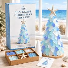 1 Set Coastal Mosaic Christmas Tree DIY Craft Kit With Starfish Topper, 5 Color Options, Nautical Room Decor, Ocean Inspired Tabletop Centerpiece For Beach House, Mantel And Living Room Shelf, Christmas Gifts And Holiday Craft Projects - DIY Christmas Tree Kit - View 14