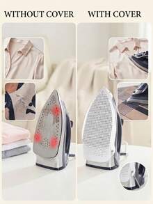 1/2/3pcs Universal Iron Shoe Cover, Steam Iron Base Plate Protector, Heat-Resistant Ironing Board Cover With Spring Fixation, Anti-Scorch Anti-Gloss Smooth Glide Cover, Suitable For Delicate Clothes, Suits, Laundry Accessories - Multiple Styles and Colors - View 4
