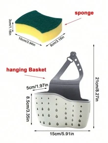 1pc Sink Hanging Drain Basket With Silicone Storage Box, Adjustable Shoulder Strap Drain Rack, Sponge Holder, Faucet Hanging Basket, Kitchen Storage Bag, Perfect For Storing Sponges And Rags In The Kitchen - Multicolor - View 7