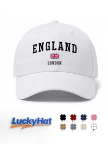 "ENGLAND" UK Flag & London Graphic Printed Baseball Cap, Multi-Color Structured Souvenir Dad Hat For Men & Women - ENGLAND - View 12