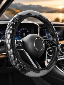 Sarung Setir Mobil Kulit Berlapis Empuk, Tekstur Serat Karbon Sambungan Tanpa Cincin Dalam Elastis 15 Inci Universal Pelindung Setir Tebal Empuk untuk Semua Musim, Aksesori Interior Mobil Anti Selip untuk Pria dan Wanita, Cocok untuk Sebagian Besar Kendaraan - MultiWarna - View 5