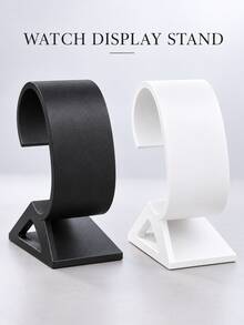 Curved Watch Display Stand, C-Shaped Single Watch Holder & Watch Cradle, Minimalist Desktop Tabletop Wristwatch Organizer, Retail Countertop Display Rack For Bedroom Dresser, Vanity, Watch Collection & Photography Prop, Black Or White, Halloween Gift - Multicolor - View 9