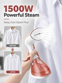SOKANY Handheld Garment Steamer, 260ml Visible Tank, Stainless Plate, Vertical Wrinkle Remover - Baby Pink - View 3