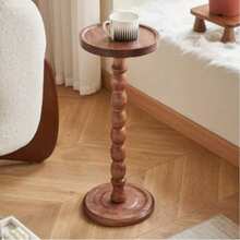 1pc Small Round Side Table, Natural Wood Grain Vintage Style, Solid Wood Base, Sturdy And Durable, Coffee Decor Table, Suitable For Living Room, Bedroom, Office, Home Decor, Essential Item - Multicolor - View 1