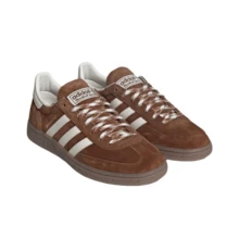 Adidas Originals HANDBALL SPEZIAL Leather Comfort Fit T-Toe Low-Top German Army Trainers Unisex Brown - Brown - View 3