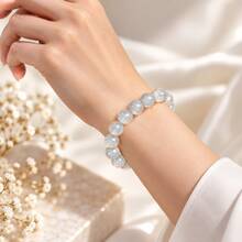 eTel LiKe Color-Changing Glow-In-The-Dark Bead Bracelet, DIY Silver Mist Galaxy Color Round Bead Wristband, Glow-In-The-Dark Bracelet Jewelry Gift, Suitable For Family, Friends, Couples, Versatile Fashionable Luxury Gift - Silver Mist Galaxy - View 5