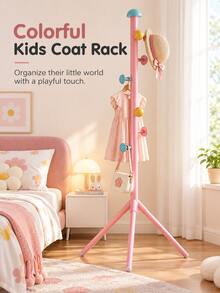 1pc, Small Floor Standing Coat Rack, 65 Inch High Coat Rack, Cute Mushroom Shape Design, High Aesthetic Decorative Style, Eye-Catching Appearance, Strong Load-Bearing Capacity, Easy And Convenient Installation, Dormitory Coat Rack, Bedroom Coat Rack, Office Coat Rack, Yard Temporary Coat Rack, Multi-Functional Shelf, Floor Standing Rack, Space-Saving Storage Organization, Suitable For Different Life Stages, Birthday Gift, Graduation Gift, Anniversary Item, Christmas Gift, Halloween Decoration - View 3