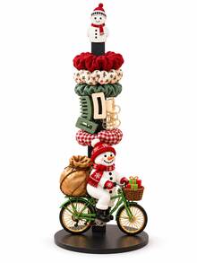 2D FLAT Christmas Hair Accessory Storage Rack - Christmas Decoration, Desktop Organizer For Storing Hair Ties, Headbands, Hair Clips (Combines Display And Storage Functions), Fun Riding Santa Claus Design, Also Suitable For Christmas Decoration, Multi-Functional Home Decor Storage Solution, Jewelry Storage Rack - Multicolor - View 8