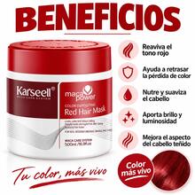 Karseell ماسك الشعر الملون باللون الأحمر من كارسيل، يعزز نغمات الماهوجني والنحاس الأحمر، مغذي ومرطب ومصلح ومضاد للتجعد للشعر الجاف والتالف والمصبوغ، للاستخدام المهني الأسبوعي، 500 مل - الأحمر - مشاهدة 5