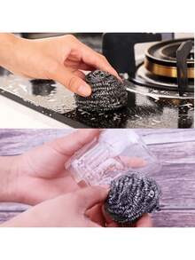 20 buah Bola Kawat Baja Ajaib, Sikat Pembersih Tugas Berat Stainless Steel untuk Mencuci Piring, Sikat Pembersih Penghilang Karat Panci Dapur, Satuan Tanpa Kemasan Individual - Beraneka warna - View 8