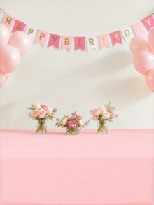 5pcs Pink Plastic Disposable Tablecloths, Light Pink Disposable Rectangular Tablecloths, Suitable For Party, Birthday, Wedding, Picnic, Home Kitchen Dining Party Table Decoration - Multi-color - View 5