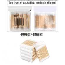 400/1200pcs Wooden Handle Cotton Swabs - No Fragrance Type, Double Round Head Cotton Swabs, Suitable For Ear Cleaning, Makeup Cleaning, Electronic Device Cleaning, Disposable Multi-Purpose Stick, Essential For Personal Care - Multicolor - View 11