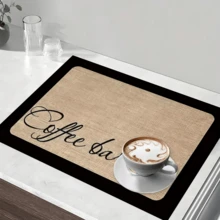 1 buah Alas Bar Kopi - Cepat Kering, Sangat Lembut, Terbuat dari Tanah Diatom, Alas Pengeringan Peralatan Dapur Tahan Panas dengan Desain "Bar Kopi", Sangat Cocok untuk Meja Dapur dan Meja Makan, Melindungi Meja Dapur, Alas Kopi - MultiWarna - View 2
