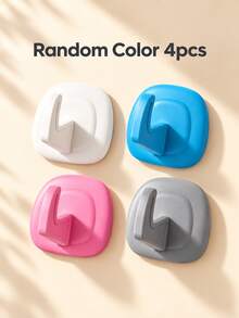Household Waterproof Strong Adhesive Hooks, Macaron Colorful No-Trace Hanging Hooks, Bathroom Kitchen Drill-Free Hanging Hooks - Multicolor - View 10