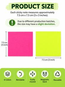 52/40/34/24/14/6/2pcs Reusable Magnetic Memo Pads, Size 7.62x7.62cm | Erasable Labels, Suitable For Whiteboards, Refrigerators, Storage Cabinets - Perfect For Office, Classroom Organization And Home Memo Use, Classroom Must Haves, Classroom Organisation, Classroom - A - View 6