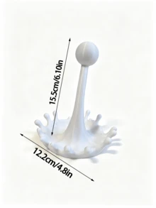 Milk Splash Mug Holder - Cup Stand | Creative Milk Splash Floating Mug Bracket 3D Printed Funny Water Cup Base Personalized Desktop Decoration Ornament Interesting Cup Display Rack Creative Milk Splash Cup Holder 3D Printed Floating Cup Stand Interesting Desktop Decoration Display Bracket - Multicolor - View 2