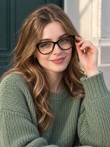 Cat Eye Frame Blue Light Blocking Glasses, Filters Screen Blue Light, Comes With Glasses Case, Suitable For Office And Study, Fashion Accessory Choice - Glasses [Cat-eye Frames] - View 1