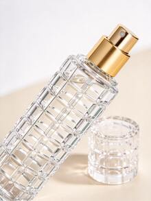 2/1 Capacity Options Transparent Glass Fragrance Refillable Bottle, Press-Type Fine Mist Spray Bottle With Delicate Atomization, Reusable Travel Portable Fragrance Refill Empty Bottle, Home Fragrance Sample Dispenser Bottle, Luxury Embossed Grid Pattern Bottle Body With Metal Spray Head, Sealed Leak-Proof, Toner, Essence Water Spray Bottle, Travel Refill Container, Portable Cosmetic Small Spray Bottle, Fragrance Spray Empty Bottle, Fragrance Refillable Bottle, Hand Sanitizer Spray Bottle - Multicolor - View 3