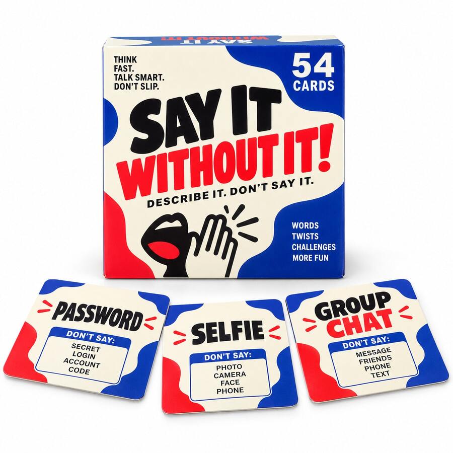 54 Fun Party Interaction Challenge Cards | Quick Reaction Word Game | Creative Language Expression & Thinking Challenge Board Game | Portable Card Game Suitable For Friends Gathering, Party, Game Night, Family Entertainment And Social Activities