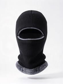 1pc Men's Fleece Lined Knitted Balaclava Hat, Warm Winter Ski Mask, Windproof Neck Warmer, Suitable For Cold Weather Sports - Multicolor - View 7