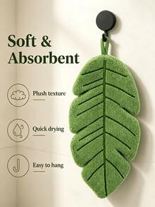 2pcs Leaf Shaped Towels, Soft Absorbent Hanging Towels, Suitable For Bathroom, Kitchen And Home Decor, Special Gift For Plant Lovers, Cute Style, Can Be Hung Or Placed, Autumn Living Room Decor Accessory - Multicolor - View 4