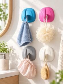 Strong Adhesive Wall Hooks For Home, No-Drill Removable Hooks, Multi-Color Options, Shower Storage Hooks - Multicolor - View 9