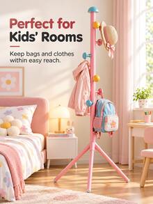 1pc, Small Floor Standing Coat Rack, 65 Inch High Coat Rack, Cute Mushroom Shape Design, High Aesthetic Decorative Style, Eye-Catching Appearance, Strong Load-Bearing Capacity, Easy And Convenient Installation, Dormitory Coat Rack, Bedroom Coat Rack, Office Coat Rack, Yard Temporary Coat Rack, Multi-Functional Shelf, Floor Standing Rack, Space-Saving Storage Organization, Suitable For Different Life Stages, Birthday Gift, Graduation Gift, Anniversary Item, Christmas Gift, Halloween Decoration - View 5