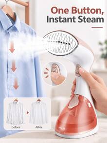 SOKANY Handheld Garment Steamer, 260ml Visible Tank, Stainless Plate, Vertical Wrinkle Remover - Baby Pink - View 4