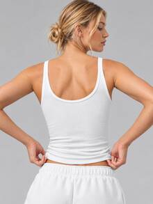 Alo Yoga Camiseta de Tirantes Prosper Acanalada - Blanco - Ver 3