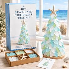 1 Set Coastal Mosaic Christmas Tree DIY Craft Kit With Starfish Topper, 5 Color Options, Nautical Room Decor, Ocean Inspired Tabletop Centerpiece For Beach House, Mantel And Living Room Shelf, Christmas Gifts And Holiday Craft Projects - DIY Christmas Tree Kit - View 17