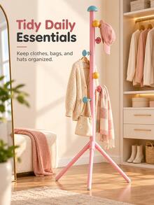 1pc, Small Floor Standing Coat Rack, 65 Inch High Coat Rack, Cute Mushroom Shape Design, High Aesthetic Decorative Style, Eye-Catching Appearance, Strong Load-Bearing Capacity, Easy And Convenient Installation, Dormitory Coat Rack, Bedroom Coat Rack, Office Coat Rack, Yard Temporary Coat Rack, Multi-Functional Shelf, Floor Standing Rack, Space-Saving Storage Organization, Suitable For Different Life Stages, Birthday Gift, Graduation Gift, Anniversary Item, Christmas Gift, Halloween Decoration - View 8