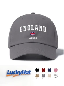 "ENGLAND" UK Flag & London Graphic Printed Baseball Cap, Multi-Color Structured Souvenir Dad Hat For Men & Women - ENGLAND - View 11