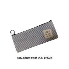 Creative Fresh Striped Oxford Cloth Pencil Case Storage Bag Stationery Box Pencil Pouch Makeup Bag Student Pencil Bag - Multicolor - View 10