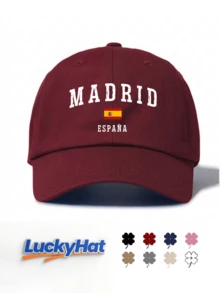 「MADRID ESPAÑA」西班牙國旗圖案印花棒球帽,多色結構休閒帽,送給朋友的絕佳禮物 - 馬德里 - 查看 11