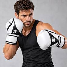 UNISEX 12 OZ Boxing Gloves, Ounces For Training And Practice - White - View 2