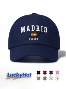 「MADRID ESPAÑA」西班牙國旗圖案印花棒球帽,多色結構休閒帽,送給朋友的絕佳禮物 - 馬德里 - 查看 8