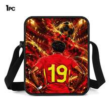 Red & Gold Flame Effect #19 Player Print 3 Pieces Set, Side Elastic Mesh Pocket Water Bottle Holder, Wide & Thick Breathable Adjustable Shoulder Strap, Fan Fashion Sports Commute Storage Set - Printed Bag - View 10