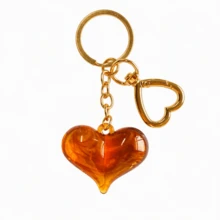 1pc Vintage Bow & Heart Keychain, Acrylic Bag Charm, Fashion Handbag Pendant, Key Ring Accessory, Perfect Gift For Women - Brown - View 10