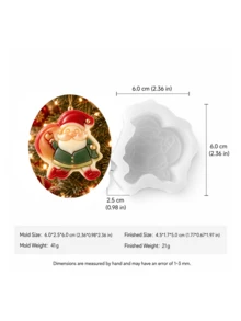 Santa Claus Hanging Ornament Silicone Mold, Cartoon Santa With Gift Bag Mold, For Aromatherapy Wax Tablets, Soap, Epoxy Resin, Christmas Tree Pendants And Handmade Holiday Decorations - Santa Claus Silicone Mold for Christmas Ornaments - View 9