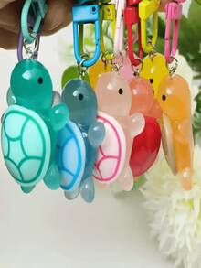 5/10/20pcs Acrylic Turtle Keychains - Creative Marine Life Summer Dopamine Fluorescent Turtle Decorative Keychains Bag Charms, Gifts For Family And Friends - Multiple Styles - View 6