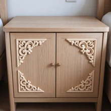 4pcs Solid Wood Carved Corner Flowers, Woodworking Supplies, Home Decorations, Suitable For Cabinets, Doors And Windows, Furniture, Background Walls, Entrances, Offices And Other Decorations, Holiday Decorations, DIY Decorations. - Multicolor - View 8