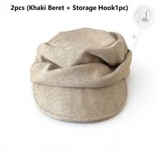1pc Women's Beret Hat, Vintage Newsboy Cap, Pleated Beret, Suitable For Travel, Commuting, Street Style, Fashion Accessory - Stacked Berets - View 9