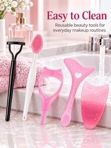 Eyelash Tool Set, Eyelash Comb And Brush, Create Natural Eyelash Makeup Effect, Reusable, Mascara Set, False Eyelash Trimming Tool, Eyelash Separator Tool, Professional Tool, Create Natural Makeup Look - Multicolor - View 1
