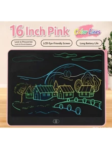 Tablet Tulis LCD 16 inci, Papan Gambar Elektronik, Bantalan Gambar yang Dapat Dihapus dengan Stylus, Papan Gambar Tulisan Tangan Multi-Warna untuk Anak-Anak & Dewasa, Buku Catatan Sketsa Portabel yang Dapat Digunakan Kembali, Hadiah - MultiWarna - View 5