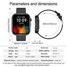 QAGSFLC Smart Watch, 1.83 Inch HD Touch Screen Smartwatch, Soft Silicone Strap, Call/Message Reminder, Pedometer, Calorie, Sports Tracking, Multiple Sports Modes, Multi-Functional Smartwatch, Unisex, Compatible With IOS And Android Phones, Perfect For Gym Daily Use And Christmas Birthday Gift - Multicolor - View 10