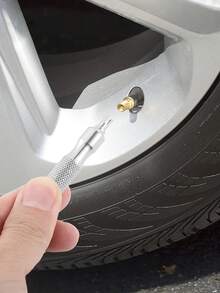 Universal Tire Valve Stem Removal Tool, Portable With Keychain Design,Car Bicycle Tire Valve Core Wrench Tire Deflation Screwdriver,Car-Styling Additions Car Tire Repair Install Tool,Suitable For Bicycles,Motorcycles,Cars,Presta & Schrader Valves - Silver - View 3