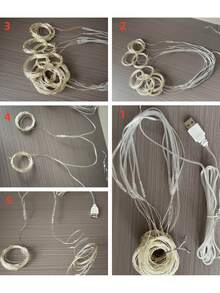 1pc 2x2m 200 LED Window Curtain String Lights, USB Powered Home Decor Lighting, Suitable For Room, Party, Birthday, Wedding, Garden Decoration - Yellow - View 13